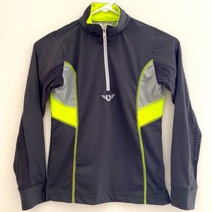 EUC TuffRider Equestrian Horse Shirt Vented Half Zip Gray Long Sleeve Size L